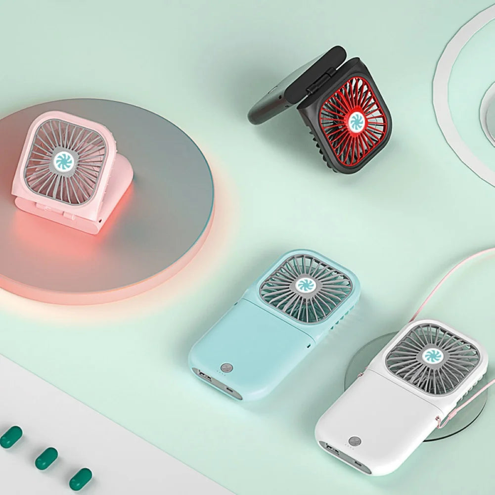 Portable Neck Fan – USB Rechargeable, Hands-Free, Dual Head, Foldable Mini Air Cooler for Summer